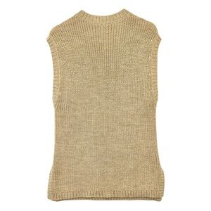 LAUDE the Label Beige Brown Alpaca Knit Oversized Loose Fit Long Sweater Vest